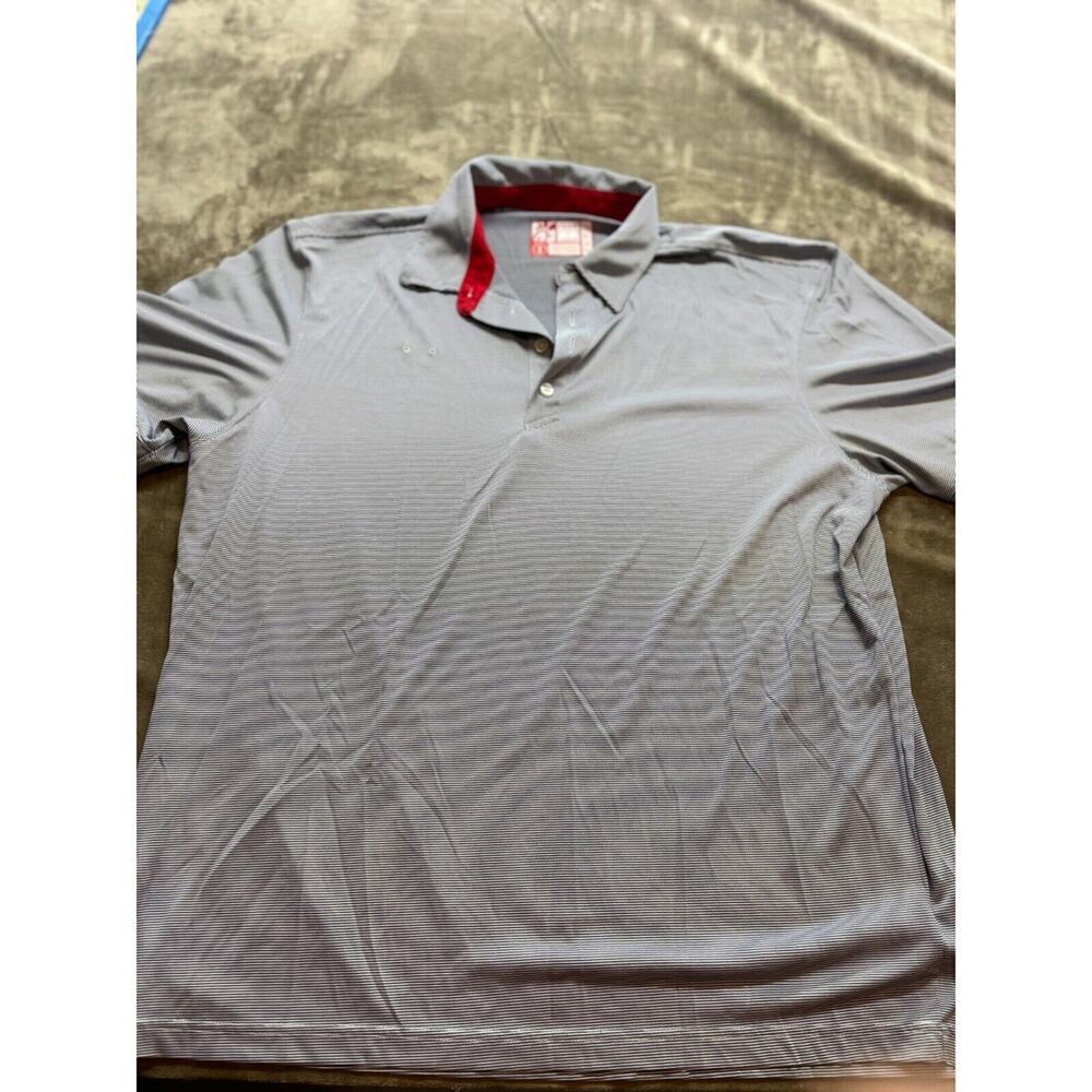Chick Fil A‎ Employee Team Work Shirt Polo Blue Striped Short Sleeve XL